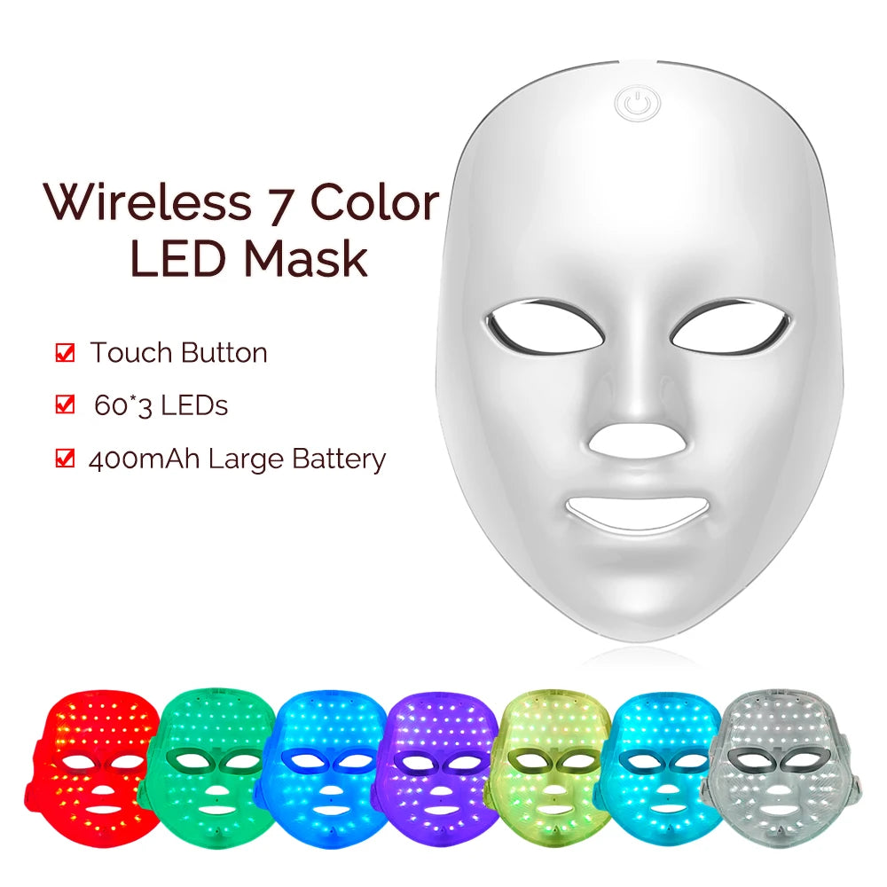 Vabena Wireless LED Mask: 7-Color Photon Therapy for Youthful Skin