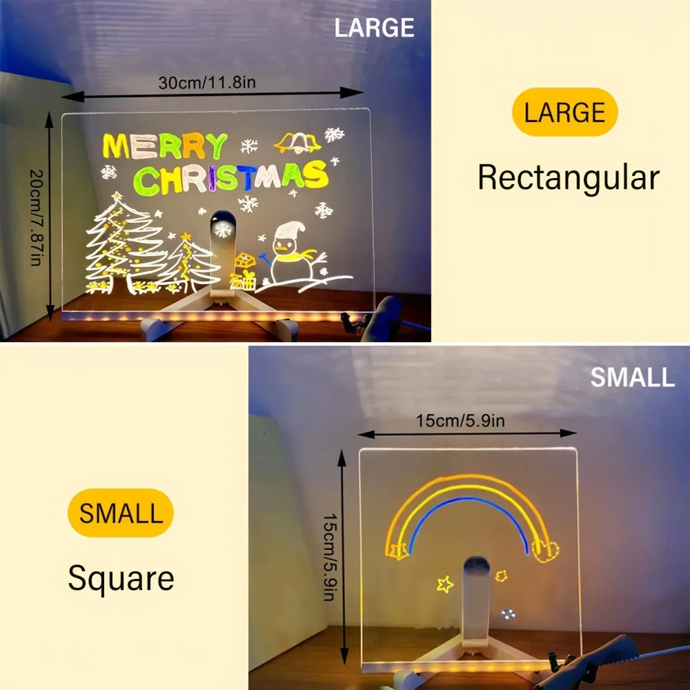 LED Note Board & Night Light | RGB Erasable Drawing Board for Kids