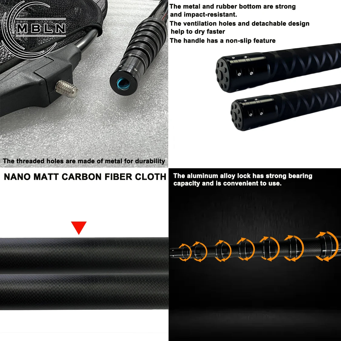 MBLN Carbon Fiber Telescopic Shovel Net | 3m Pole, 45cm Head