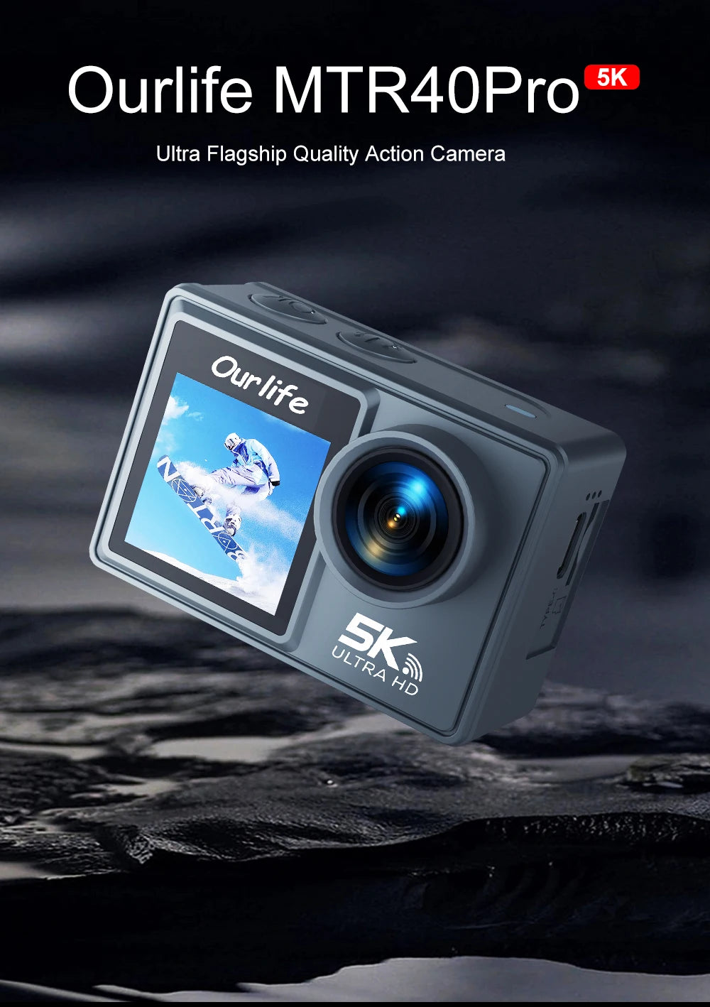 Ourlife MTR40 5K Action Camera with 2" IPS Touch Screen | Capture Adventures