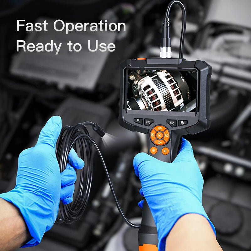 4.3" Dual Lens 1080P HD Industrial Endoscope Camera | Waterproof Car & Sewer Borescope with LED