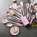 15-Piece Khaki Food Grade Silicone Kitchen Utensil Set