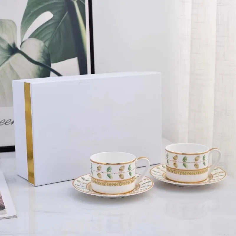 Classic Bone China Coffee & Tea Cup Set | Vabena Premium Quality