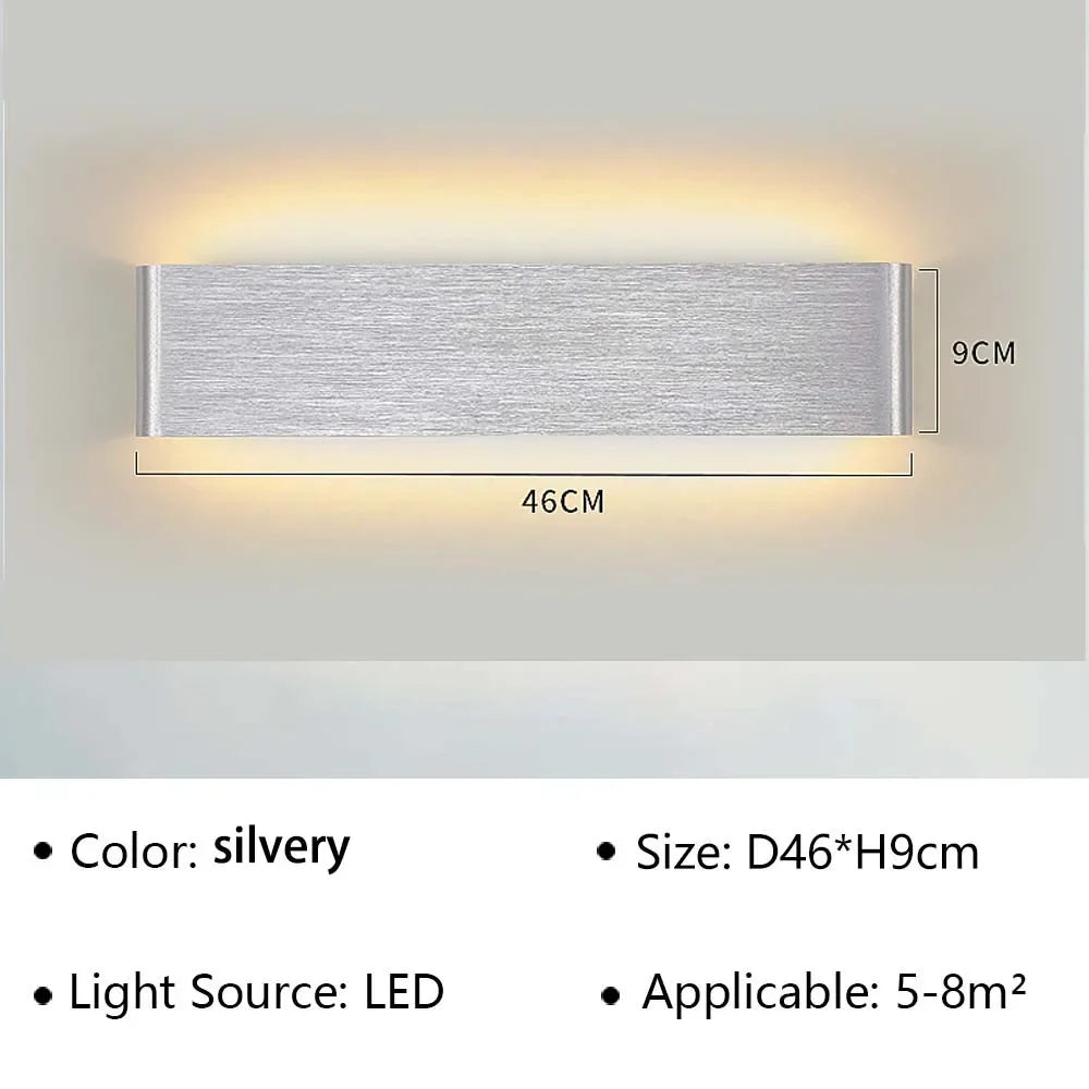 Modern LED Wall Lamp Sconce - Indoor Lighting Fixture for Bedside, Living Room, Stairs, Bathroom & Home Decor