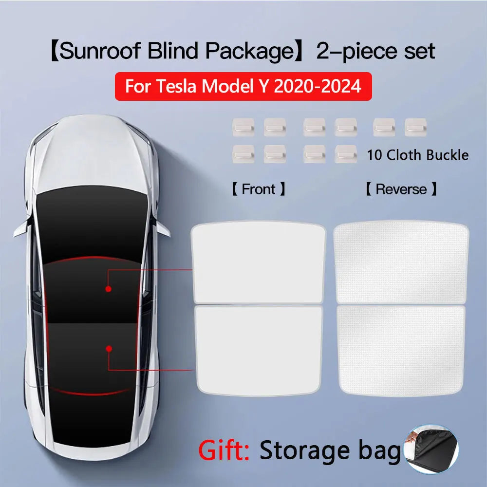 Tesla Model 3 Highland 2026 & Model Y Sunroof Sunshades | Ice Cloth Heat Blocker