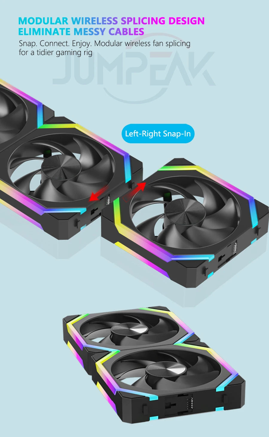 JUMPEAK CS120 ARGB 360mm Modular PWM Silent PC Cooling Fan Kit