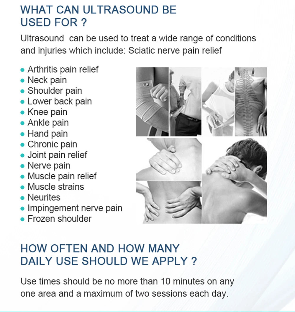Ultrasound Physiotherapy Device for Muscle & Joint Pain Relief