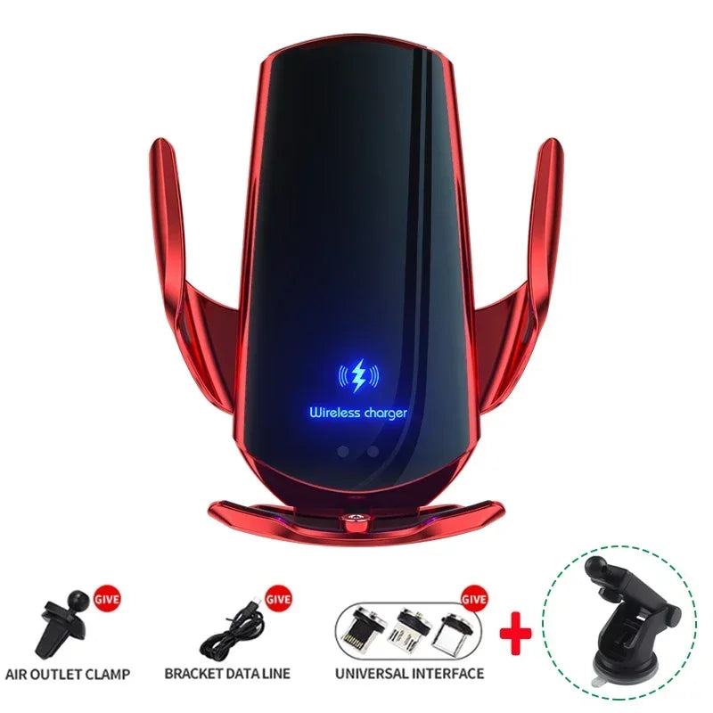 VIKEFON 15W Magnetic Wireless Car Charger & Auto Phone Mount - Fast Charging