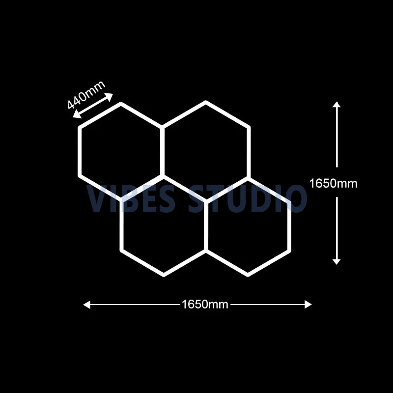 Garage Hexagon LED Light 50000H 6500K Ultra Bright