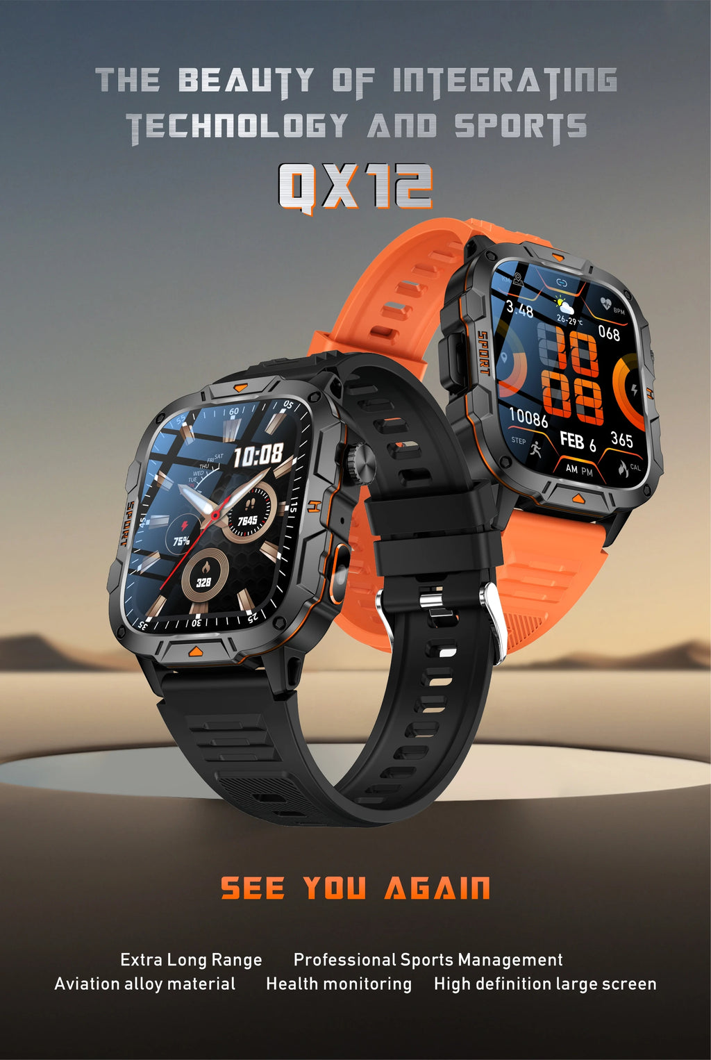 Military-Grade Smartwatch for Men | AMOLED Display | 5ATM Tactical Watch
