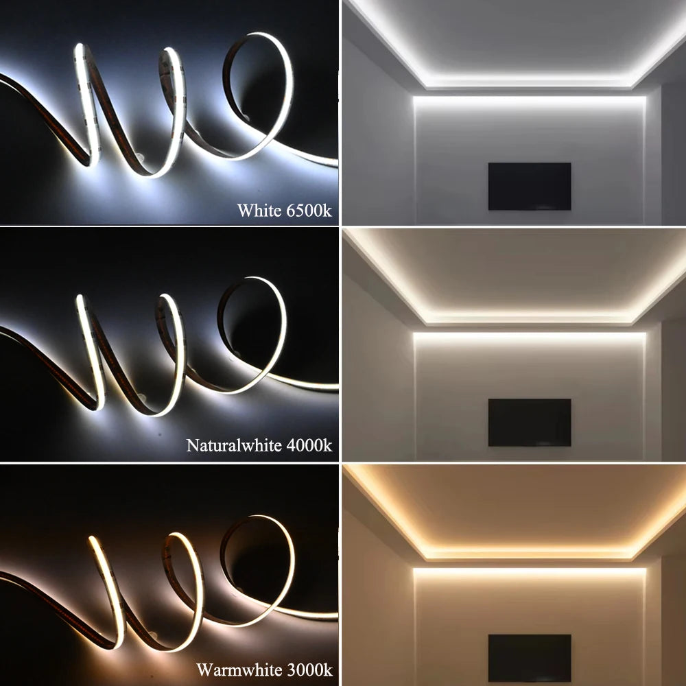 CENFAYA USB Tuya Zigbee COB LED Strip 1m/2m | Smart Home Lighting