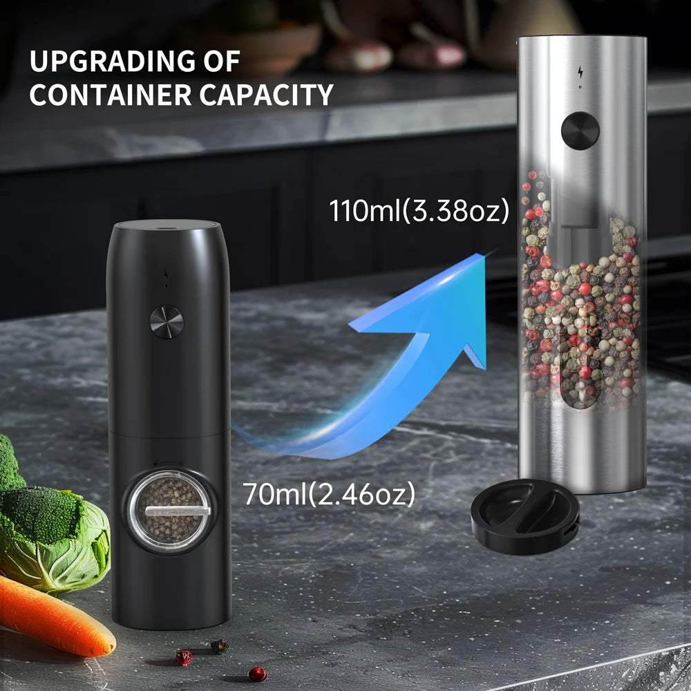 Vabena USB Rechargeable Automatic Spice Grinder with LED Light