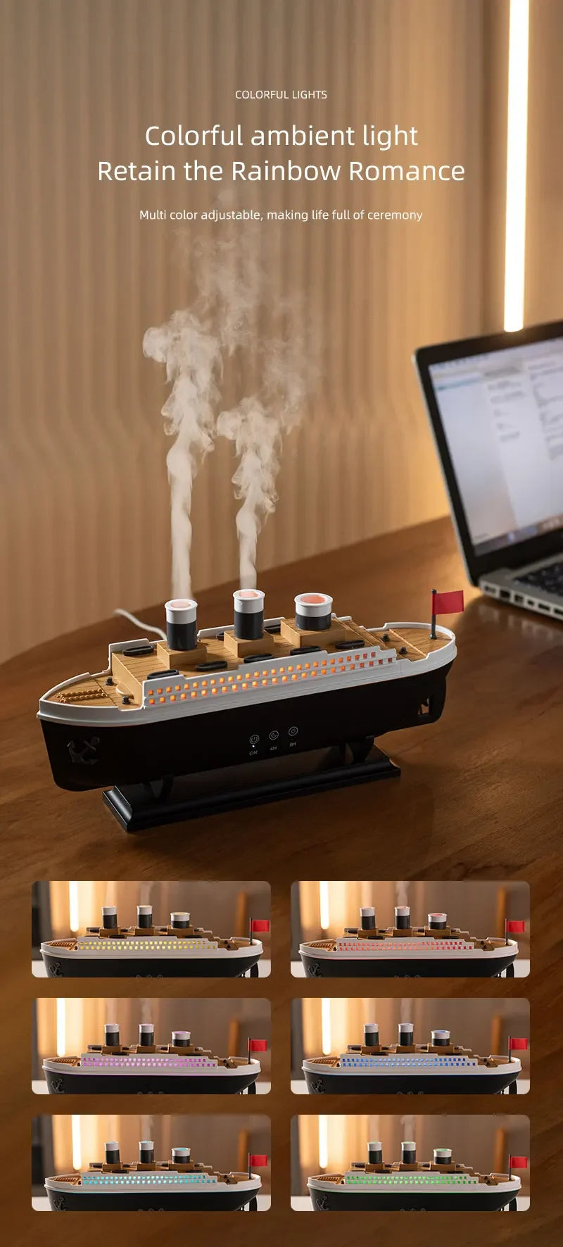 CREAROMA Titanic Humidifier - 250ml Remote Control Air Diffuser