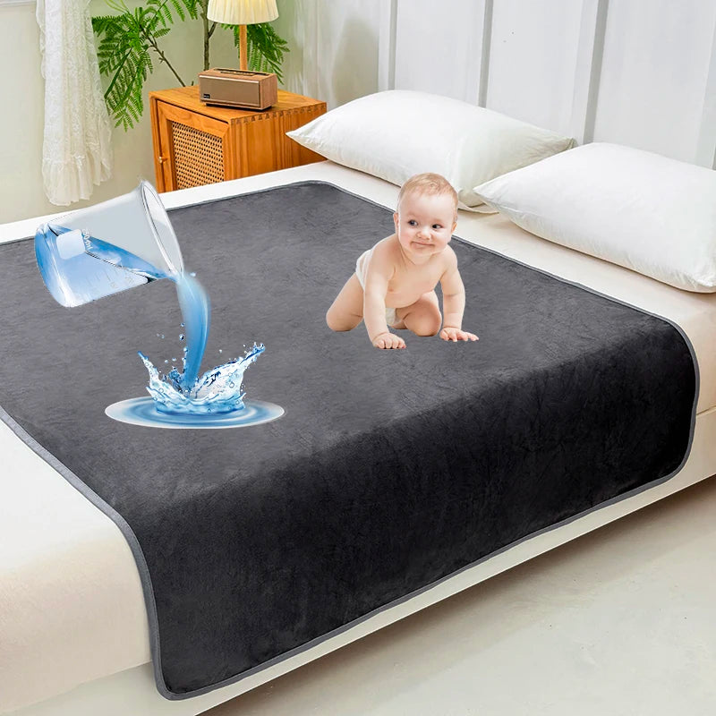 Flannel Waterproof Bed Mat – Breathable & Washable Urine Protection Pad