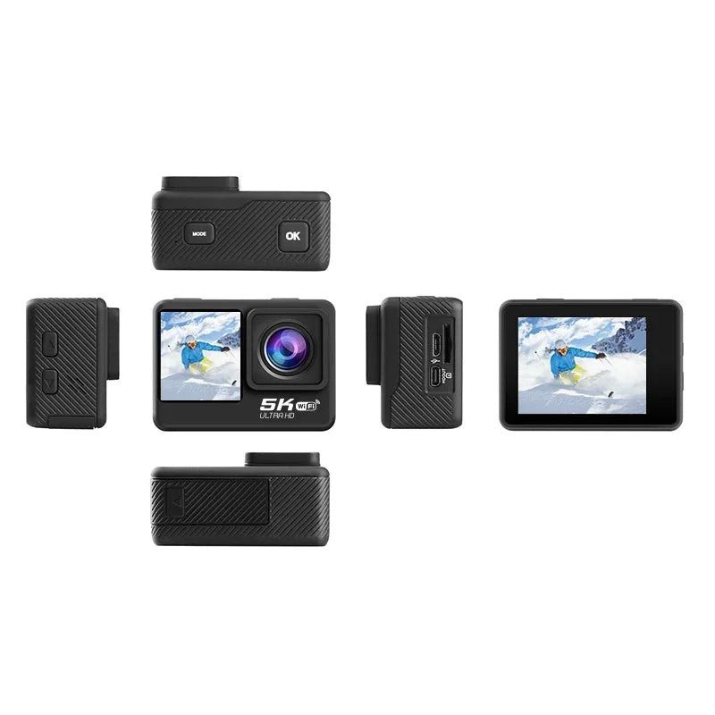 Sony IMX576 5K 4K 60FPS Waterproof 48MP Wi-Fi Action Camera for Adventure