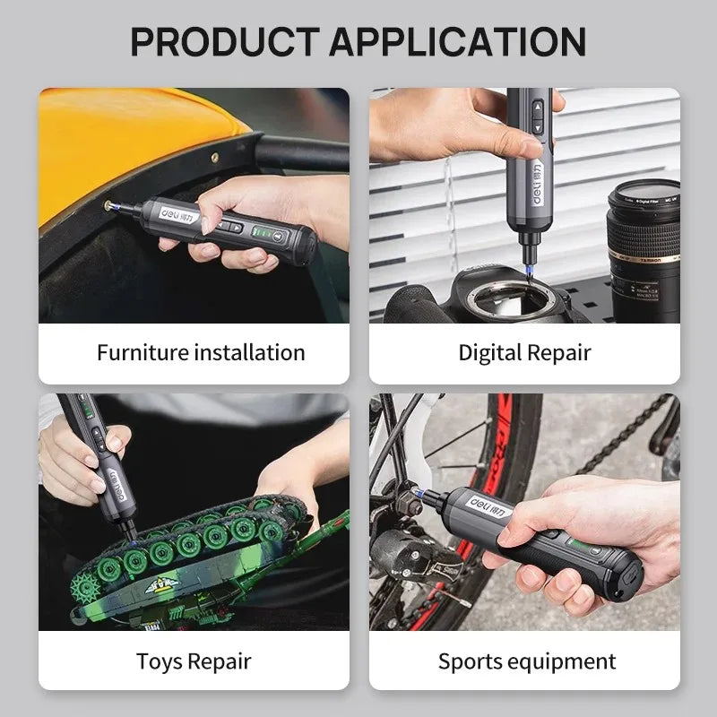 Deli Mini Electric Screwdriver Set - USB Rechargeable 2000mAh