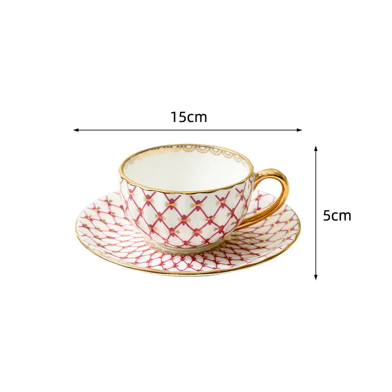 Nordic Bone China Coffee Cup with Gold Handle - Elegant Porcelain Mug