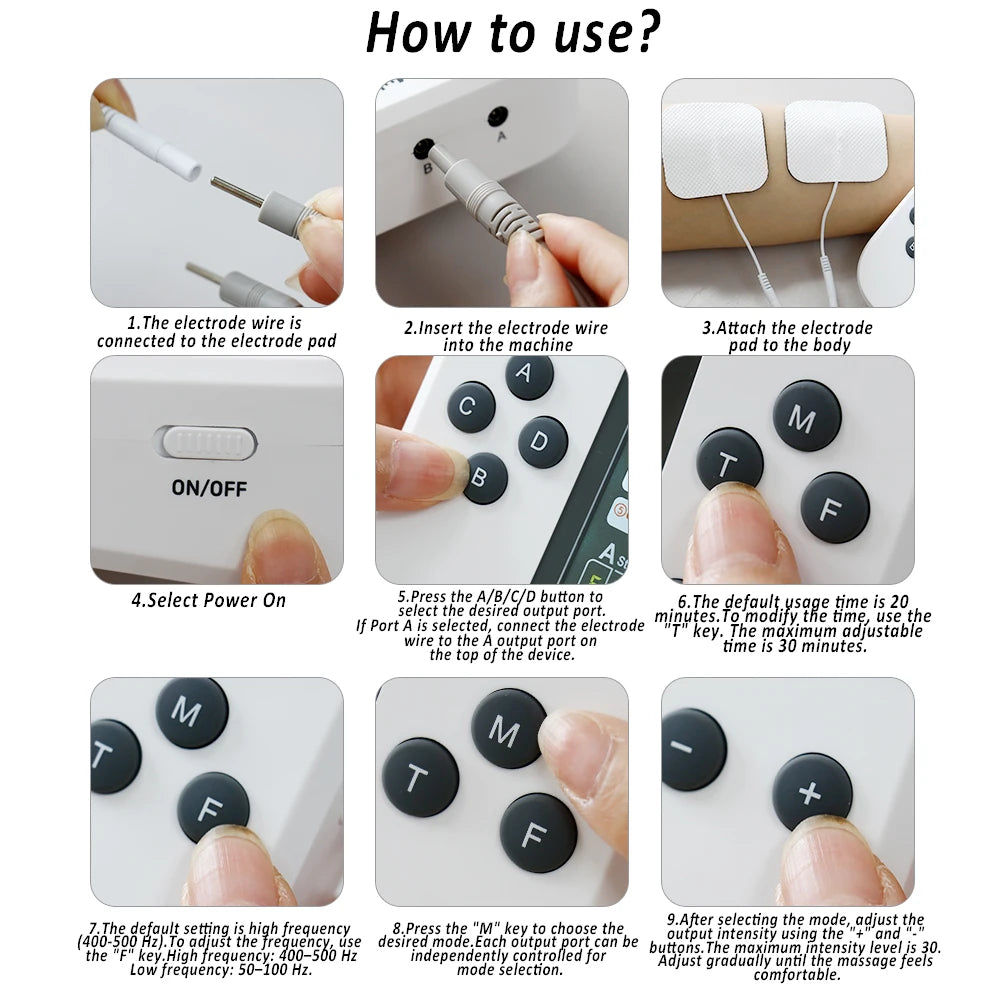 EMS TENS Unit Electric Muscle Stimulator | Rechargeable Pulse Massager for Pain Relief & Recovery