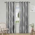 High Precision Silver Embossed Wave Blackout Curtain - Light & Heat Control