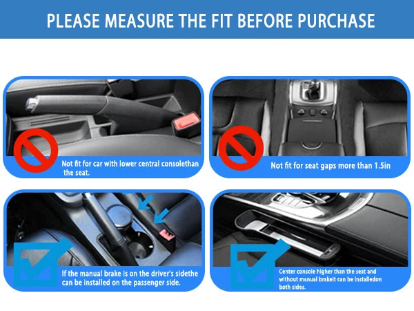 Car Seat Gap Filler & Organizer with LED & Dual USB
