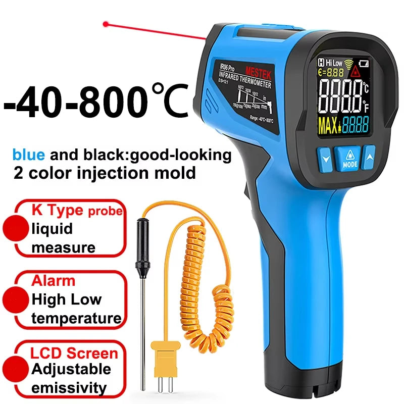 Mestek -50 to 800°C Digital IR Thermometer, Pyrometer & Hygrometer