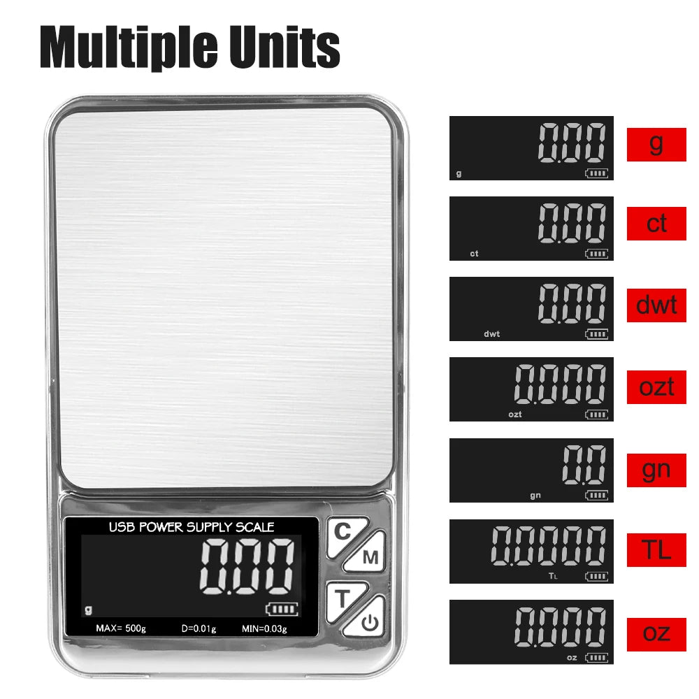 Vabena High Precision Digital Pocket Scale - 500g/0.01g