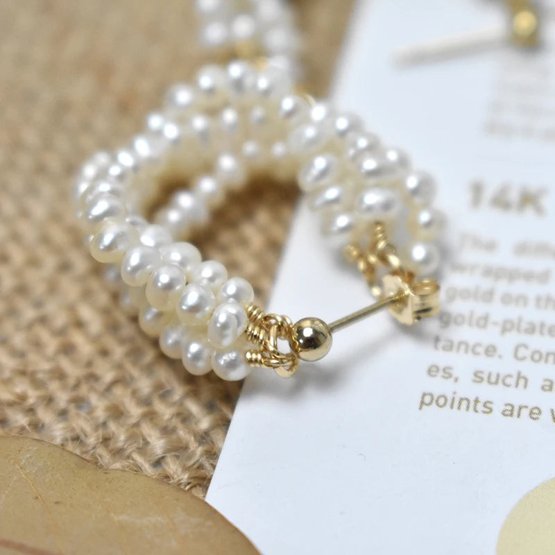 Elegant Freshwater Seed Pearl Earrings - 14K Gold Filled Jewelry