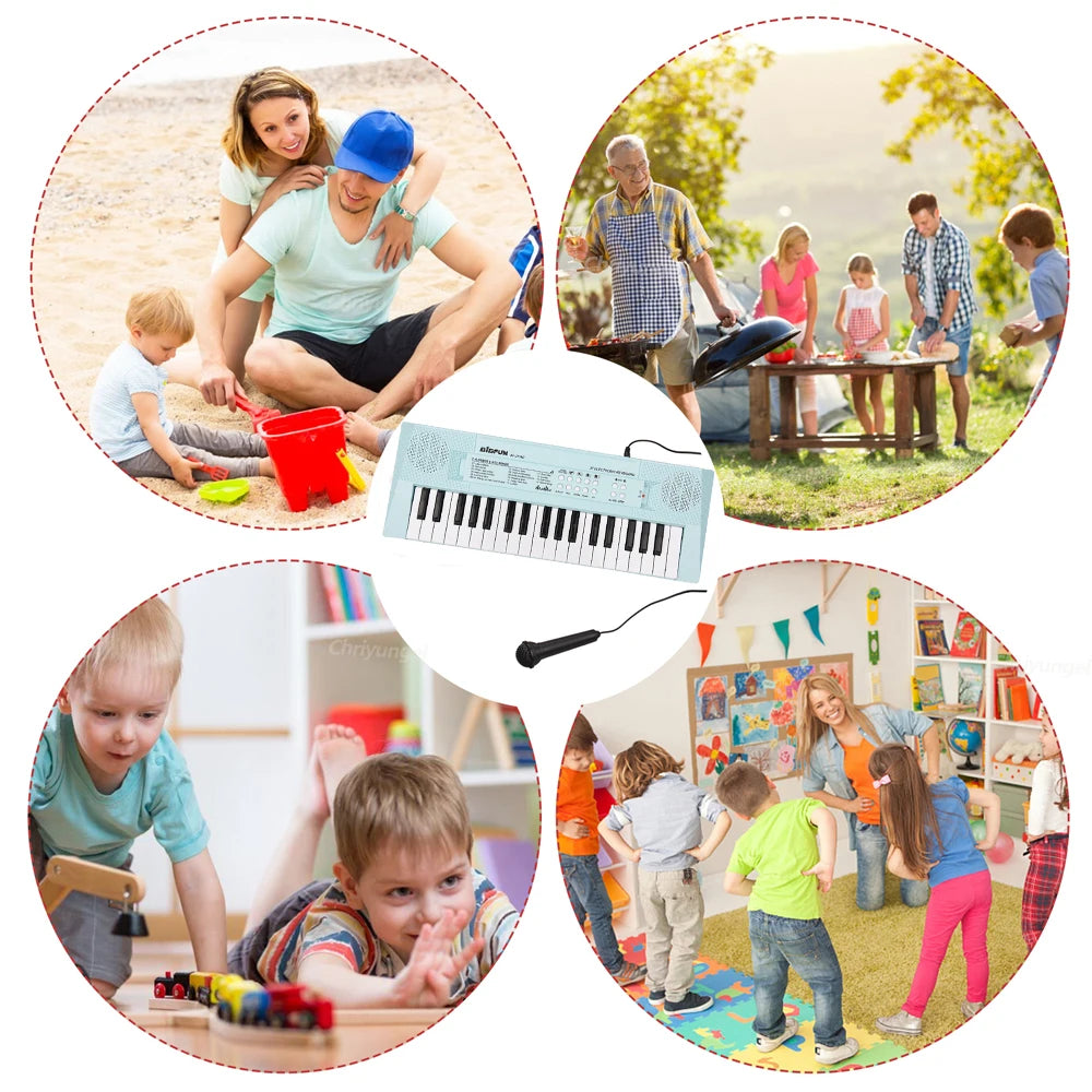 37 Keys Kids Electronic Piano Keyboard with Microphone | Educational Musical Toy