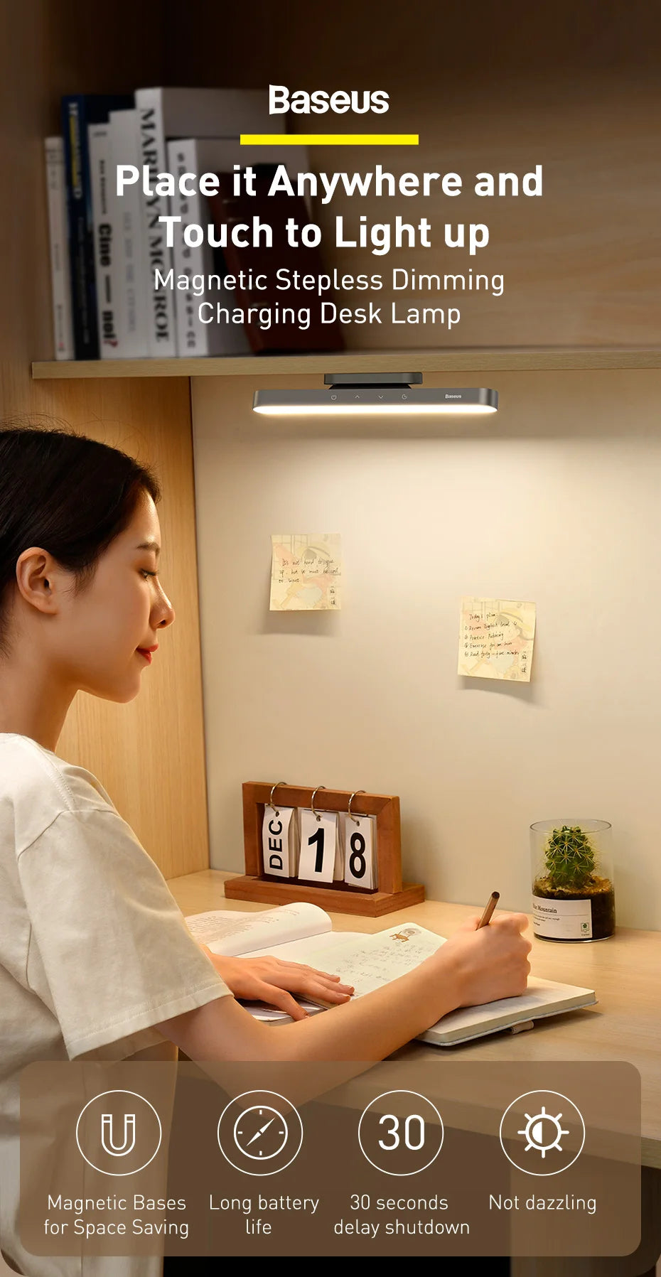 Baseus Magnetic Monitor Light Bar - Eye Protection Desk Lamp for PC