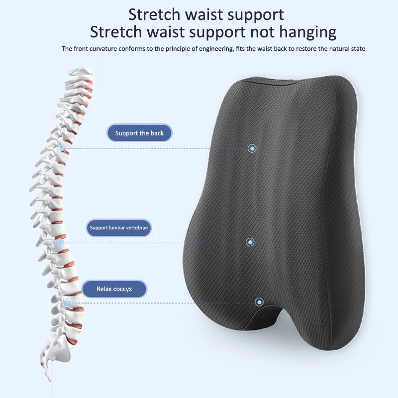 Vabena Orthopedic Memory Foam Seat & Back Support Cushion Set