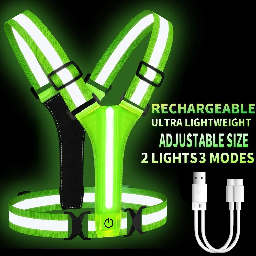 Enhanced Visibility Reflective Safety Vest - Adjustable for Running & Cycling