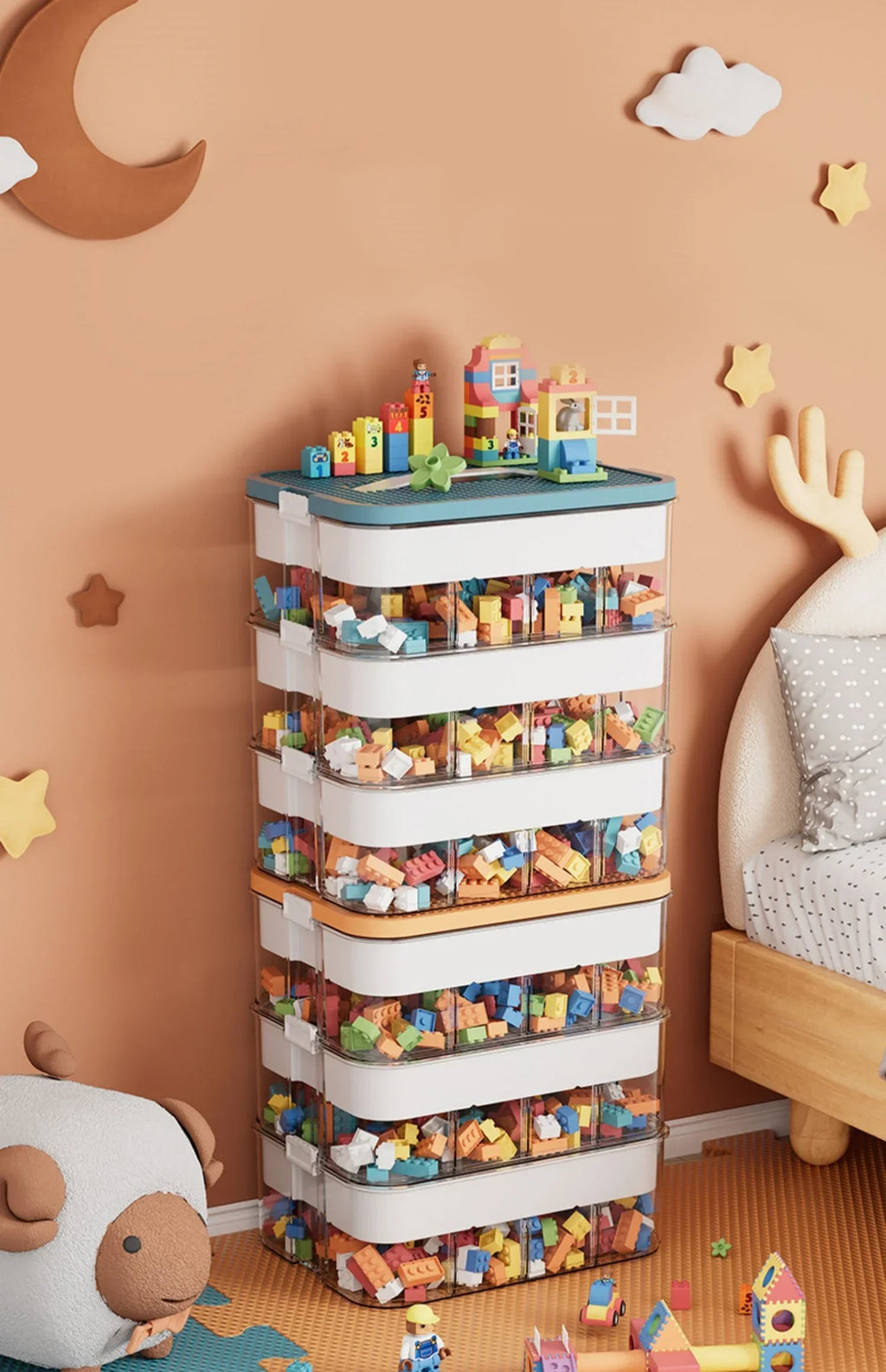 Lego Storage Box | Kids Toy Organizer | Building Block Sort Container
