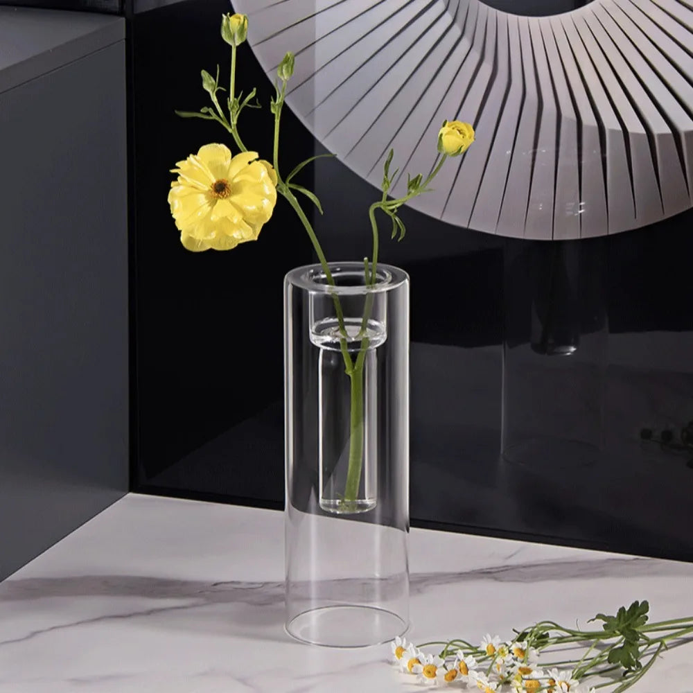 Elegant Glass Hydroponic Vase - Modern Home Decor for Plants