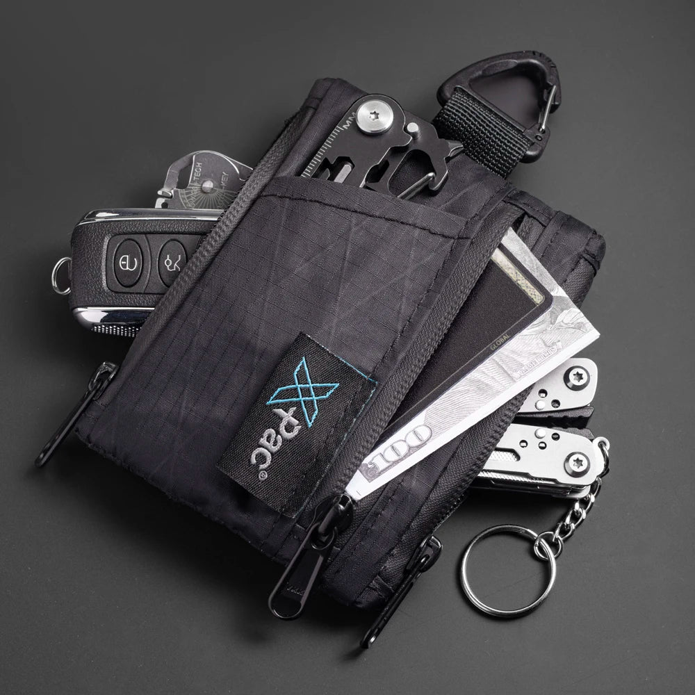 EDC X-PAC 5-Pocket Multi Pouch Wallet with YKK Zipper & Keychain