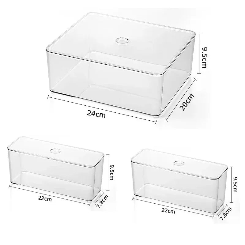 Clear Acrylic Drawer Organizer Sets - Transparent Storage Bins for Stationery & Makeup