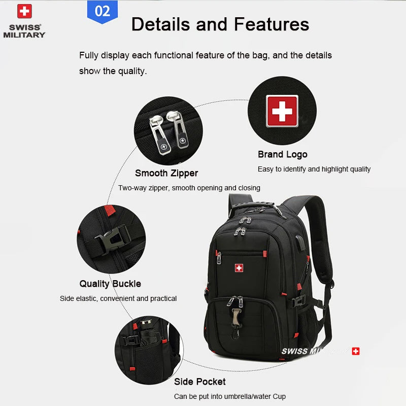 SWISS MILITARY Heavy-Duty Travel Backpack | Durable & Spacious