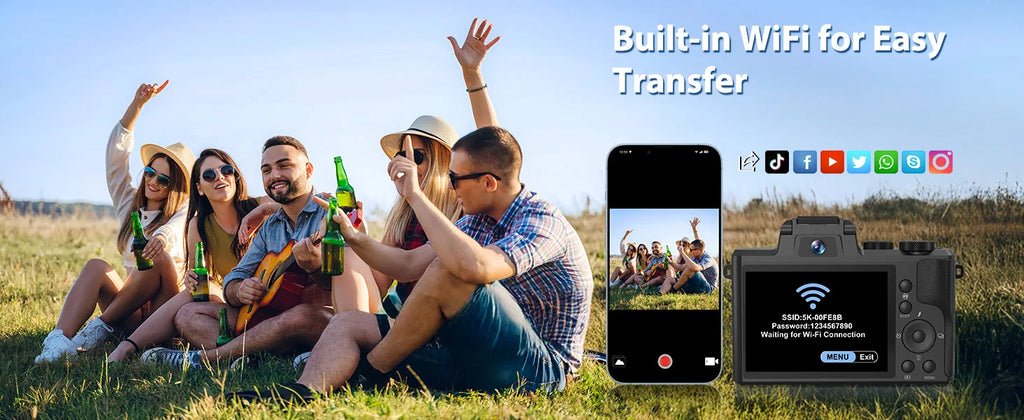 Vabena 8K 88MP Dual-Lens Vlogging Camera with Wi-Fi