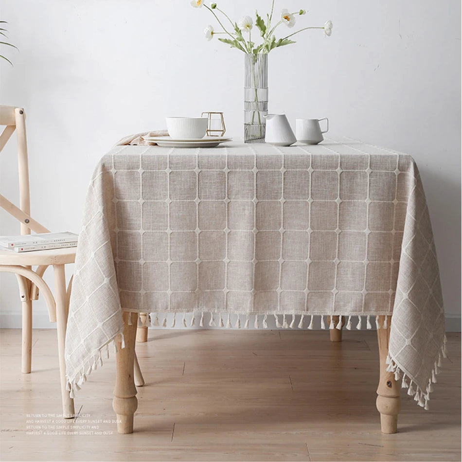 Korean Small Daisy Cotton Floral Tablecloth | Dining & Tea Table Cover