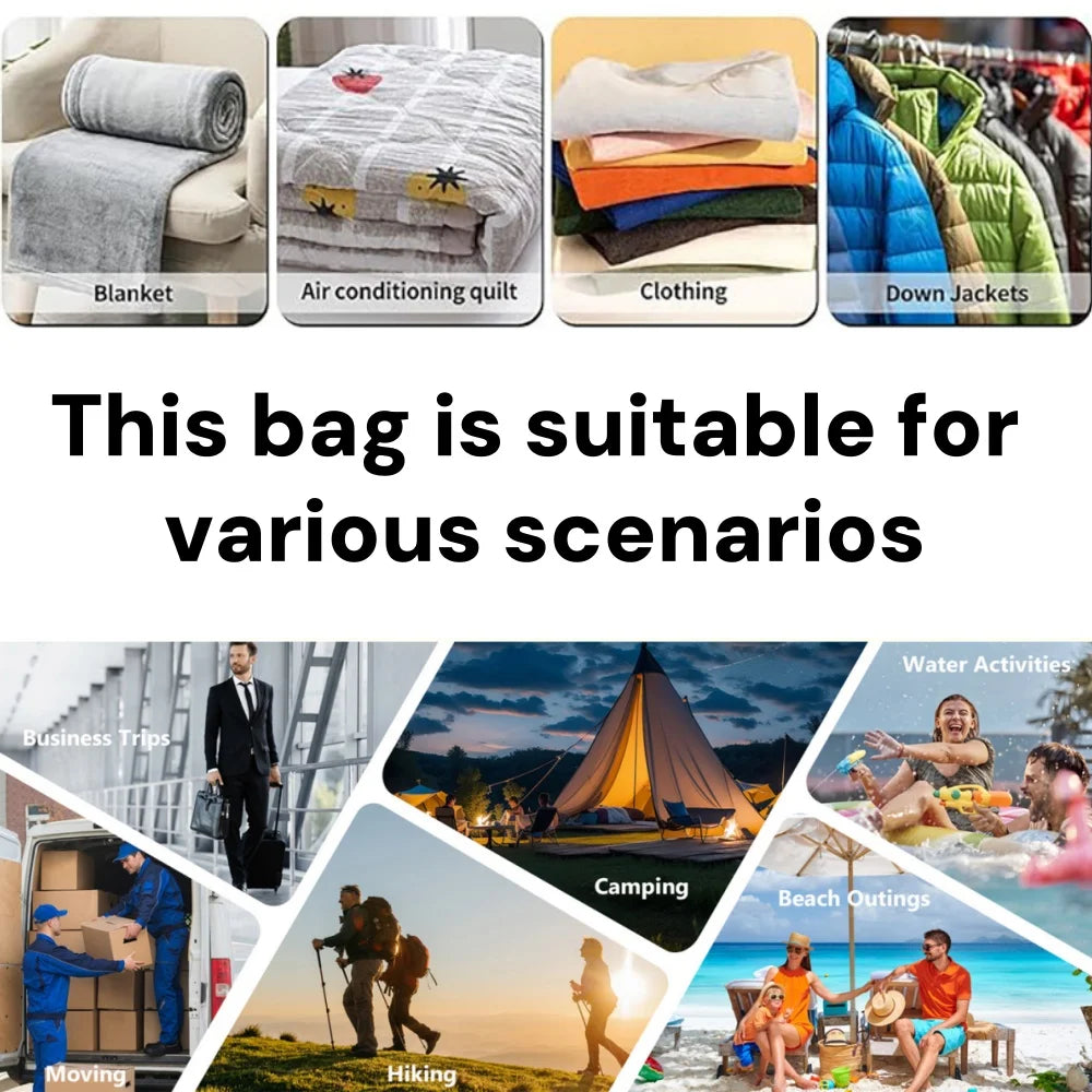 Vabena IP67 Waterproof Travel Vacuum Storage Bags - Compression Packing Cubes 17L/34L