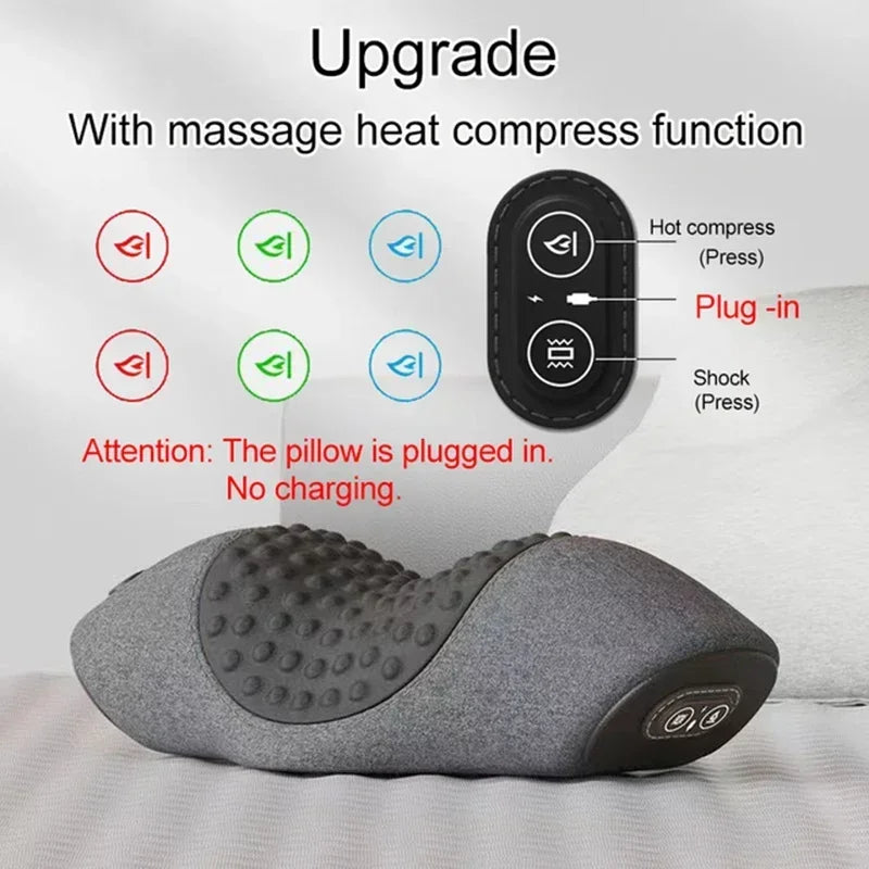 Electric Neck Massager Pillow with Heat & Traction | Cervical Pain Relief