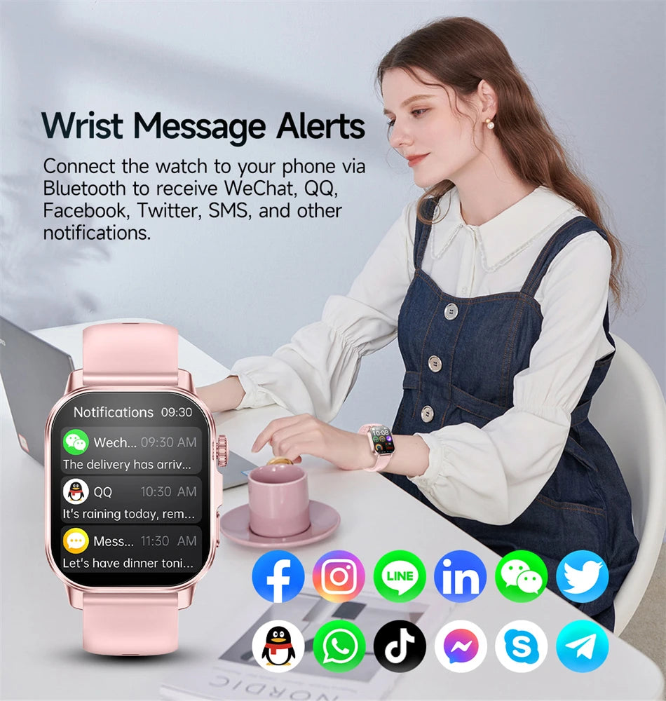 Vabena Men's ECG Smartwatch: Accurate Health Diagnosis with Blood Pressure, Oxygen, Fat, Uric Acid & Temp Monitoring