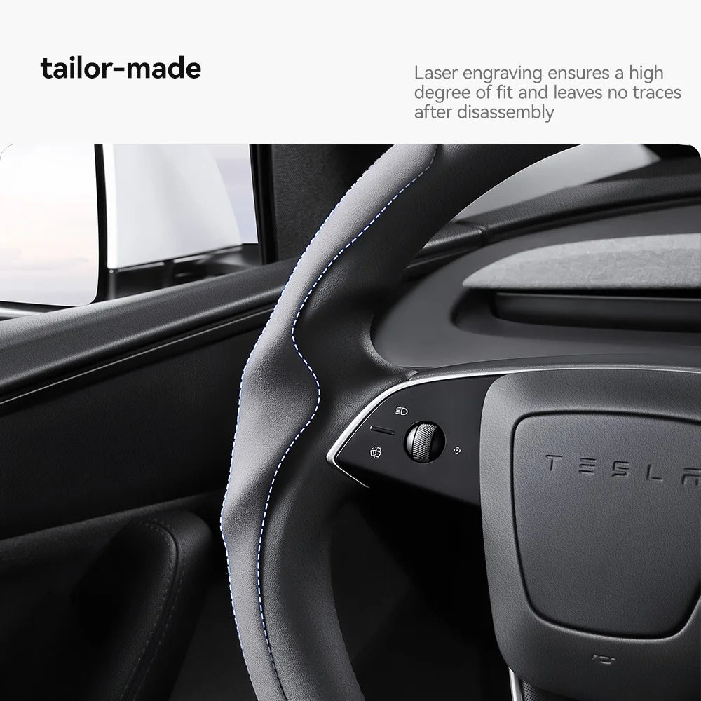 Tesla Model 3/Y Highland Juniper Carbon Fiber Steering Wheel Cover