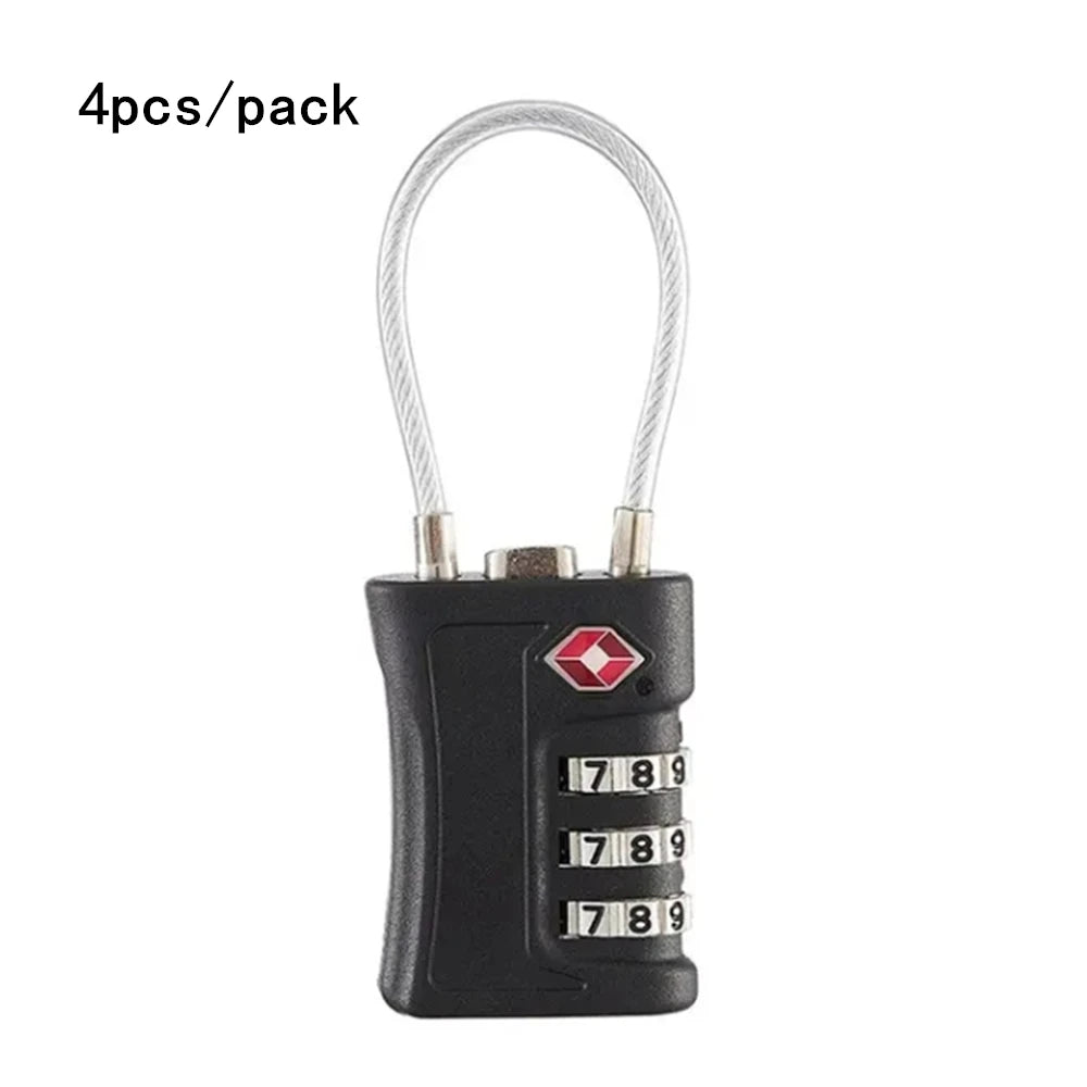 TSA Approved Luggage Locks 4-Pack - 3-Digit Combination Travel Security