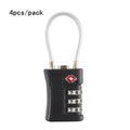 TSA Approved Luggage Locks 4-Pack - 3-Digit Combination Travel Security