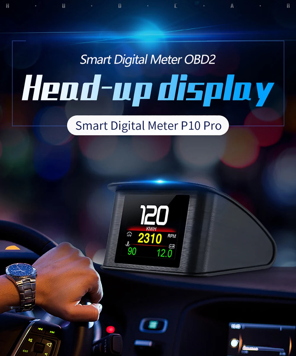 P10 PRO OBD2 Head Up Display - Smart Digital Meter Speedometer