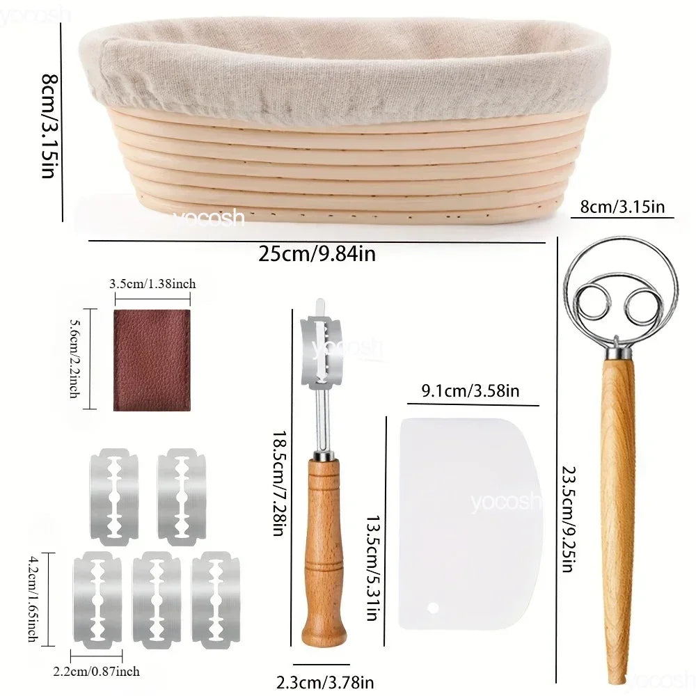 Professional Sourdough Baking Tools Set - Starter Jar, Mat & Knife