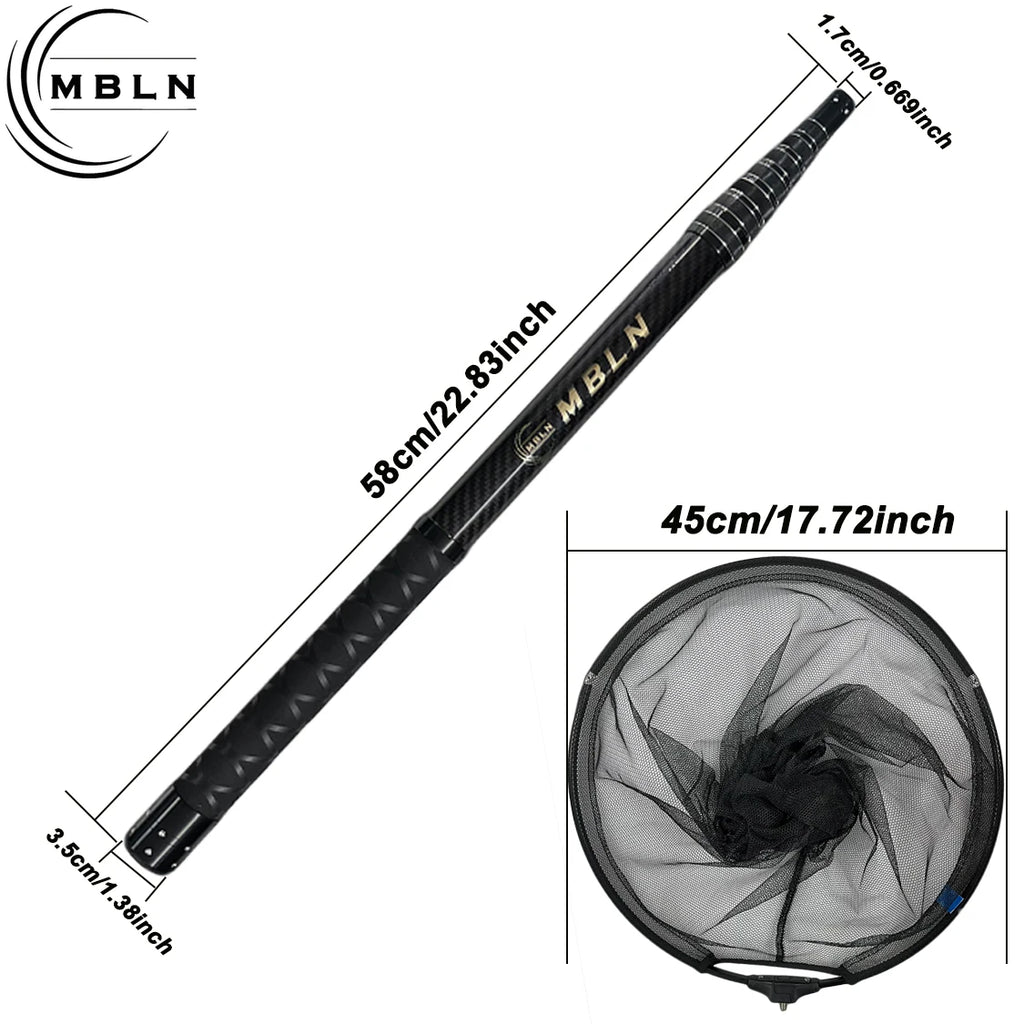 MBLN Carbon Fiber Telescopic Shovel Net | 3m Pole, 45cm Head