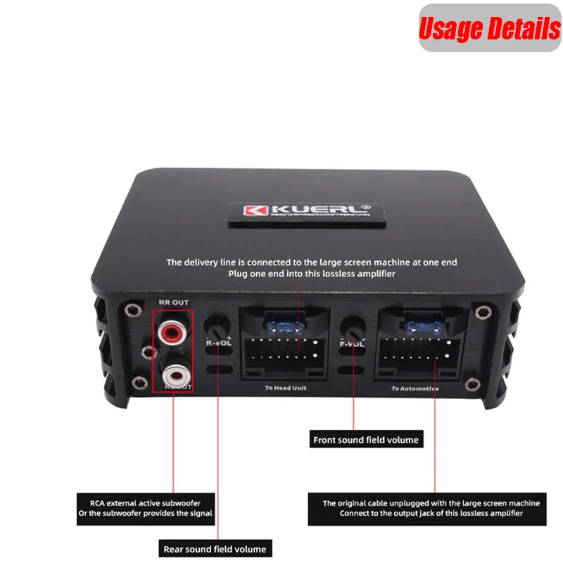 Car Power Amplifier 4*60W DSP | Lossless Audio for Android Large Screens