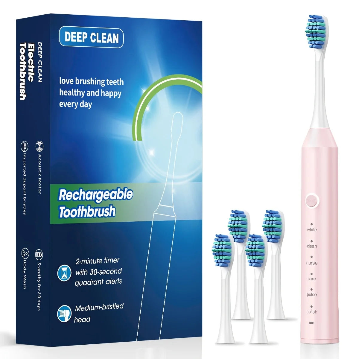 Vabena Sonic Electric Toothbrush - 6 Modes, Smart Timer
