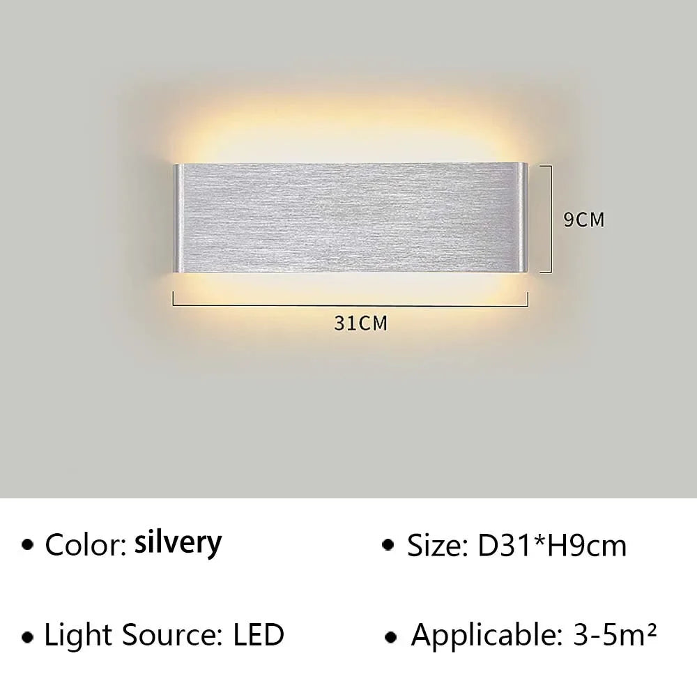 Modern LED Wall Lamp Sconce - Indoor Lighting Fixture for Bedside, Living Room, Stairs, Bathroom & Home Decor